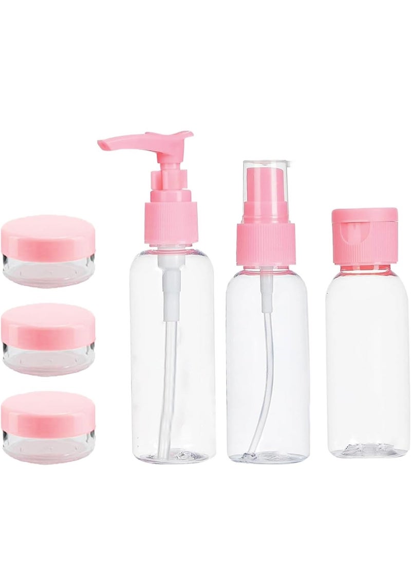 مجموعة زجاجات مستحضرات التجميل والعناية الشخصية المحمولة القابلة لإعادة التعبئة، 7  قطع - متعددة الألوان - Image 4